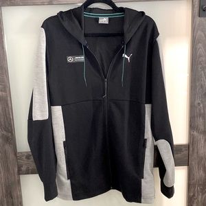 Puma Mercedes Benz Petronas Grey and Black Long Sleeve Zip up Sweatshirt